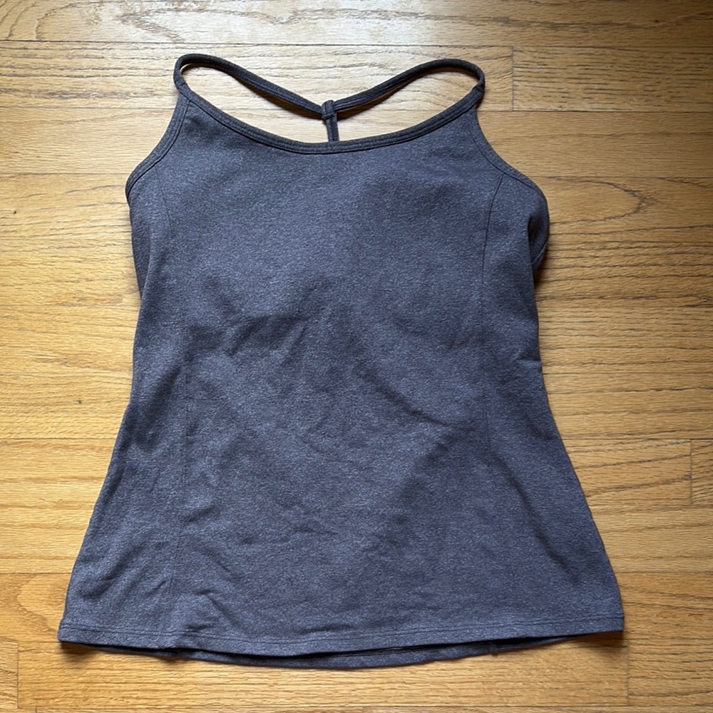 Athleta Gray Zip Line Tank T Back Tank Medium